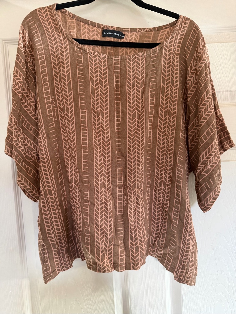 Living Hula Brown & Pink Patterned Blouse